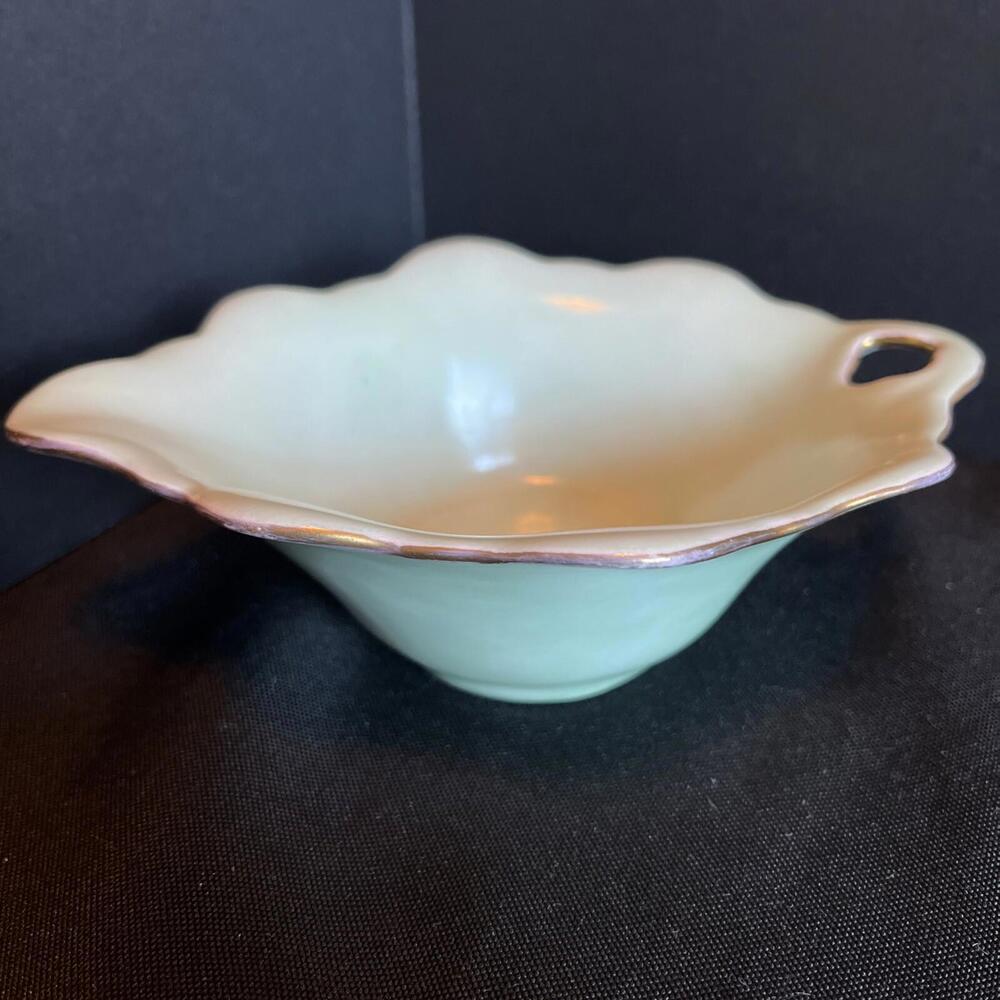 Antique Austria Porcelain Princess Louise Collection Turquoise Oval Dessert Bowl